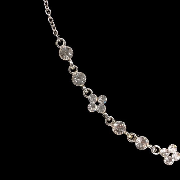 Vintage Silver Rhinestone Encrusted Heart with Charms Pendant Necklace - Picture 4 of 6